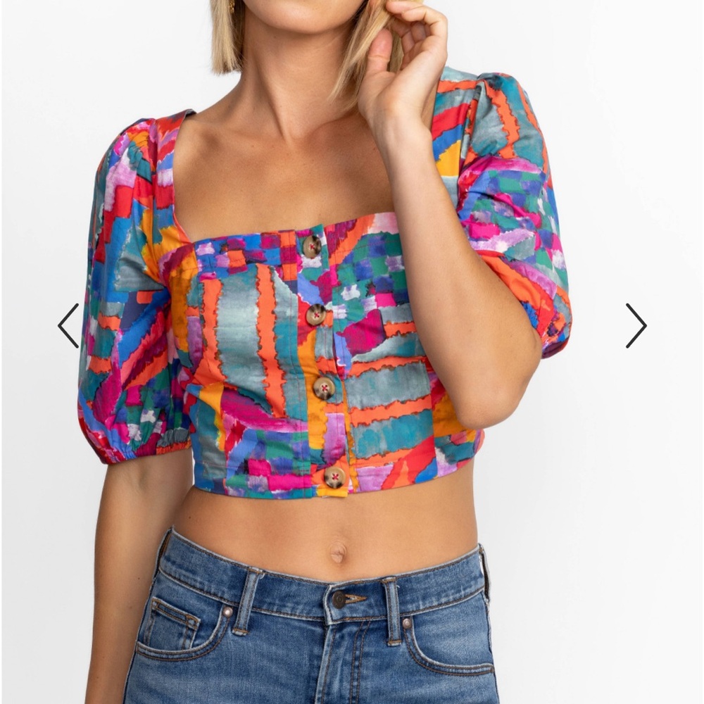 Johnny Was summer daydream poplin bodice top